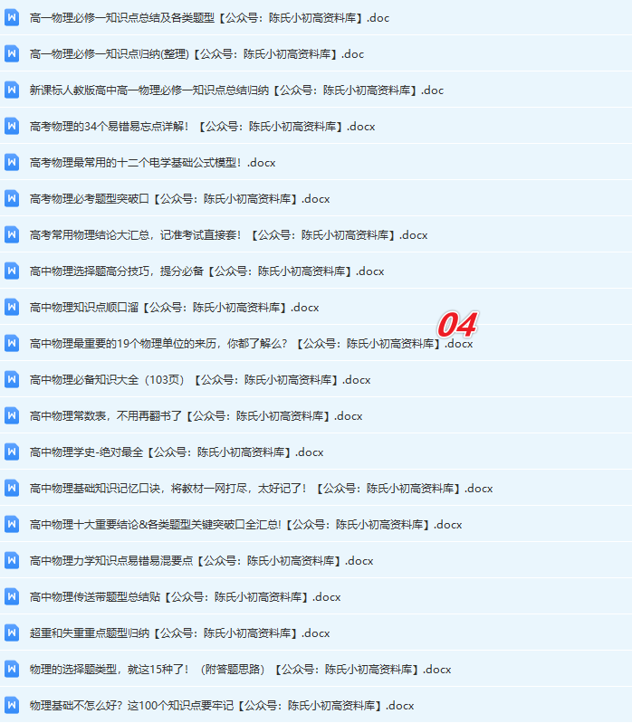 高中物理提分资料库大合集（持续更新）