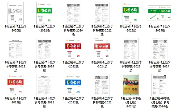 初中数学：核心考点+名校题库+B卷必刷（7-9年级）